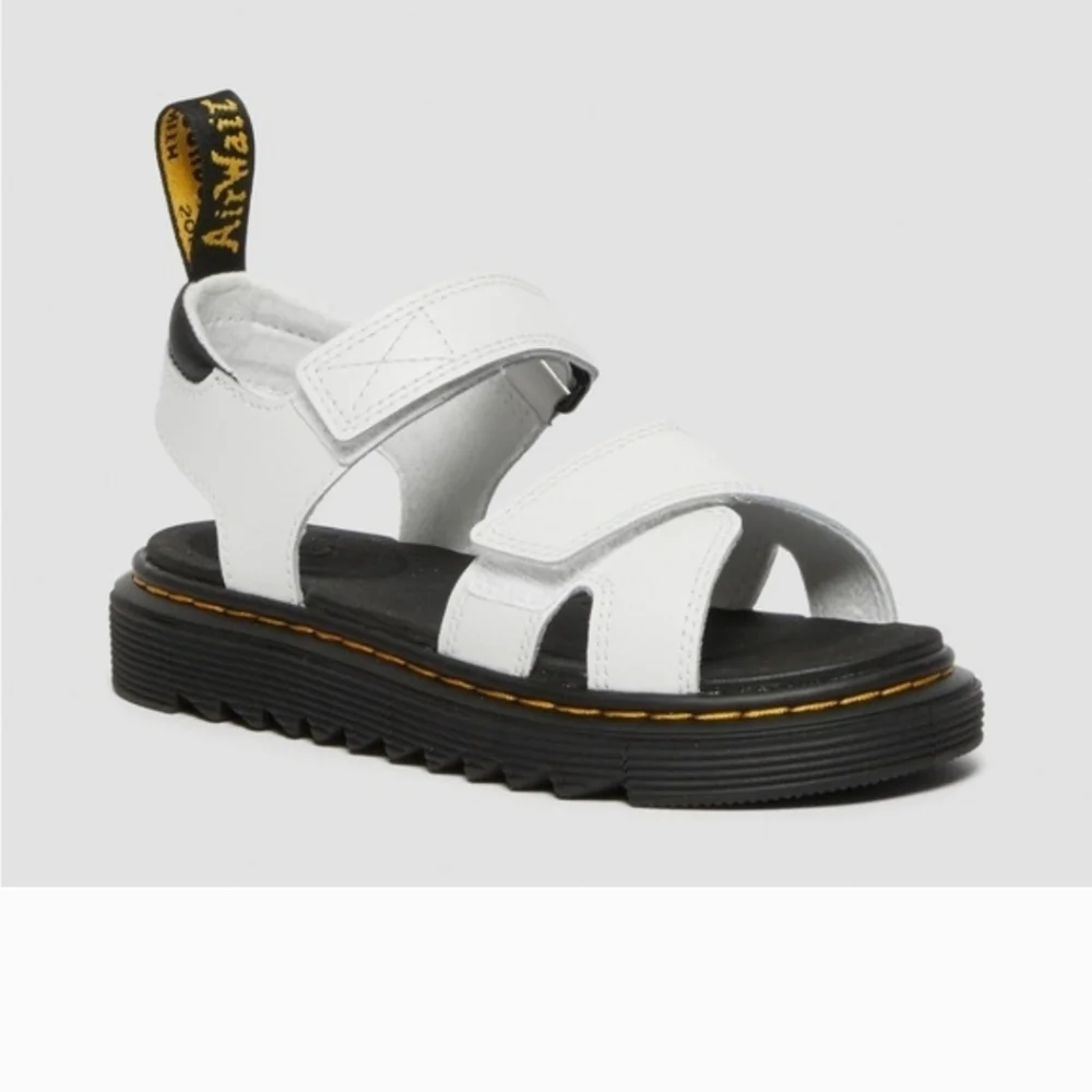 Dr. Martens Kids White Leather Junior Vossie Trendy Strappy Sandals 1